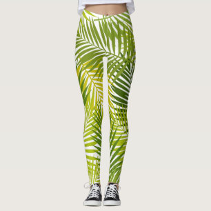 Legging Padrão de folhas