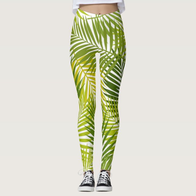 Legging Padrão de folhas (Frente)