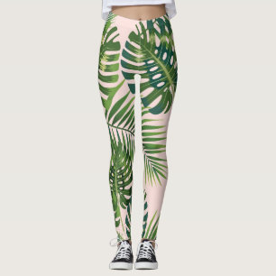 Legging Padrão de folhas