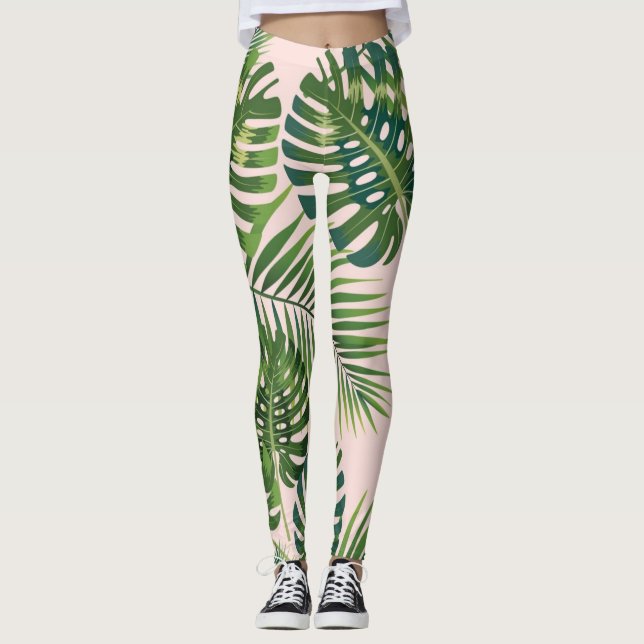 Legging Padrão de folhas (Frente)