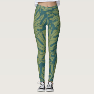 Legging Padrão de folhas