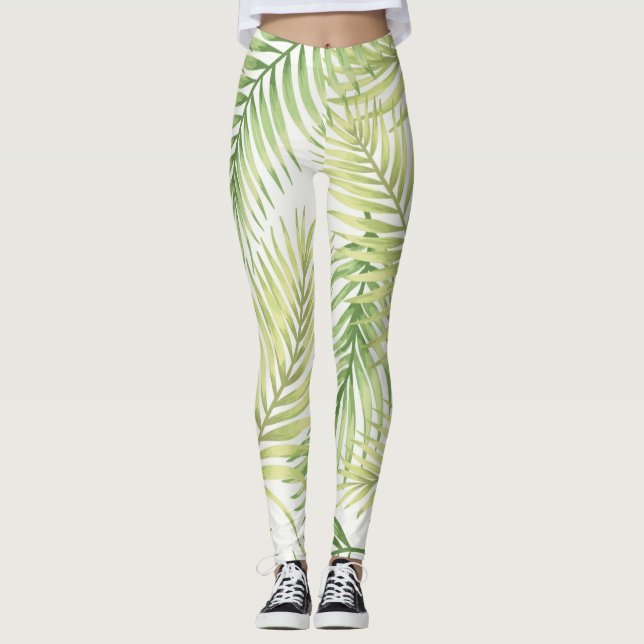 Legging Padrão de folhas (Frente)