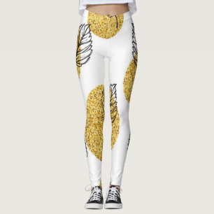 Legging Padrão de folhas