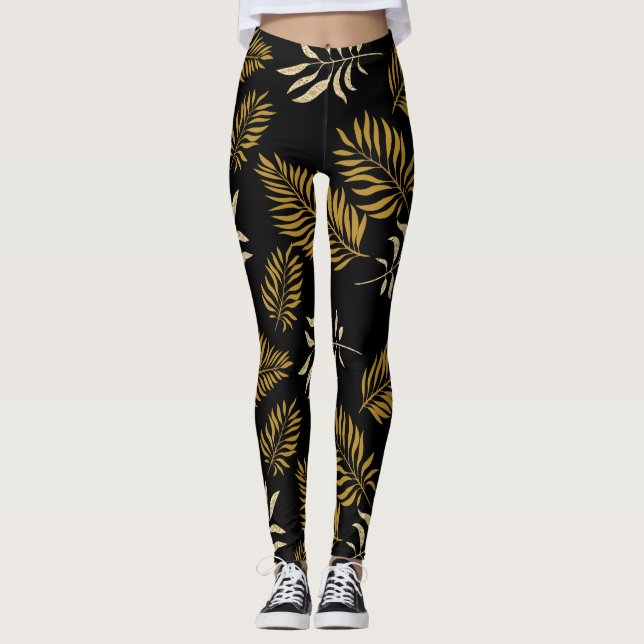 Legging Padrão de Folhas 16 (Frente)