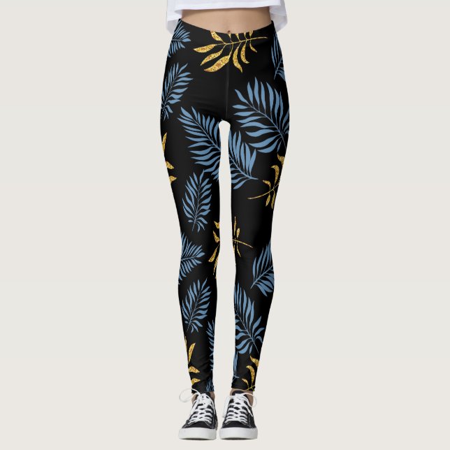 Legging Padrão de Folhas 17 (Frente)