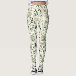 Legging Padrão de Folhas Botânicas Prensadas – Estampa de