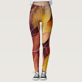 Legging Padrão de Folhas de outono do outono