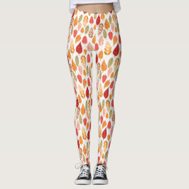 Legging Padrão de Folhas de outono pintadas