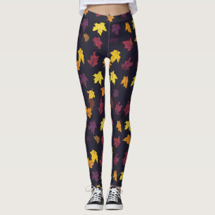 Legging Padrão de Folhas do Autumn Maple