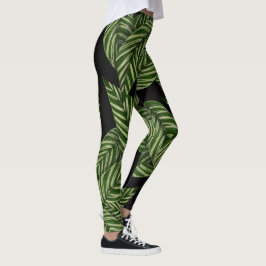 Legging Padrão de Folhas Tropicais