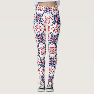 Legging Padrão de Folk Tradicional