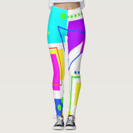 Legging PADRÃO DE FORMA ERA DE 80 S, legal, CORES DE NEVE