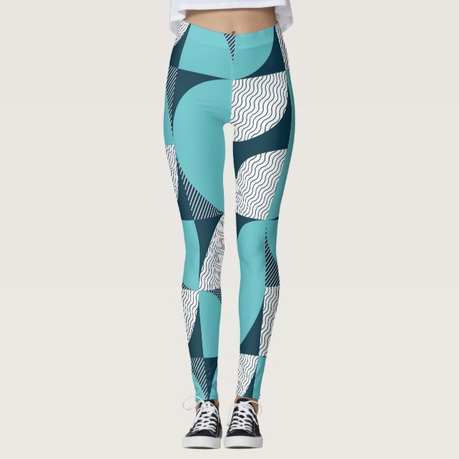 Legging Padrão de forma geométrica criativa (Frente)