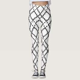 Legging Padrão de Formas de Diamante Geométrico Preto