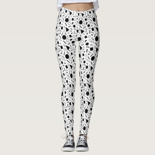 Legging Padrão de Formas Geométricas Retroativas