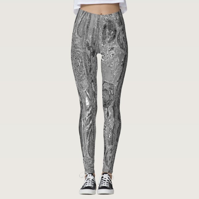 Legging padrão de fractal geométrico (Frente)
