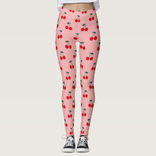 Legging Padrão de Fruta Cereja