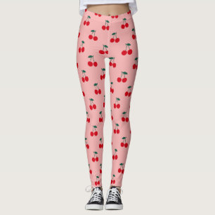 Legging Padrão de Fruta Cereja
