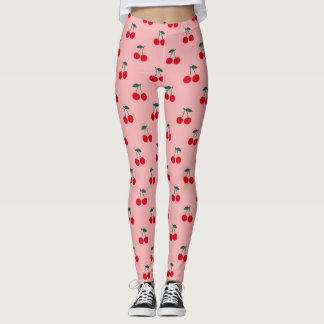 Legging Padrão de Fruta Cereja
