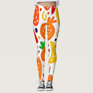Legging Padrão de Fruta vibrante