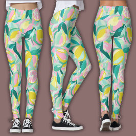 Legging Padrão de Frutas  |  Citrinos Vibrantes