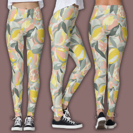 Legging Padrão de Frutas  |  Citrinos Vibrantes
