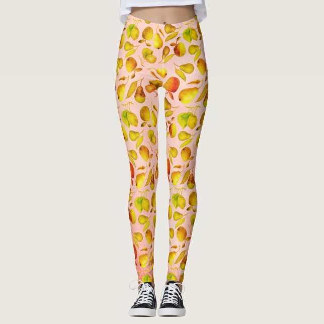 Legging Padrão de frutas coloridas (Frente)