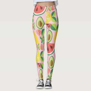 Legging Padrão de Frutas e folhas