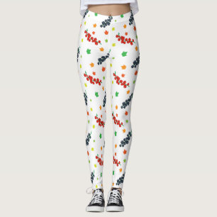 Legging Padrão de Frutas Vermelhas, Mirtilo, Fruta