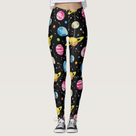 Legging Padrão de Galáxia de Moons Planetas