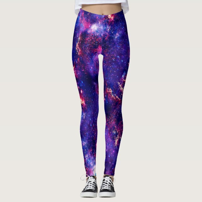 Legging Padrão de Galáxias Nebula de Velocidade de Depuraç (Frente)