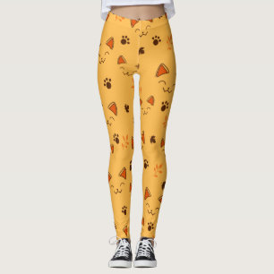 Legging Padrão de Gatinho de Vampiro Feliz