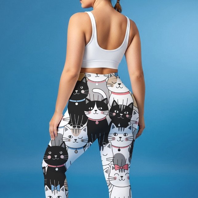 Legging Padrão de Gato Caprichoso Fofo (Criador carregado)