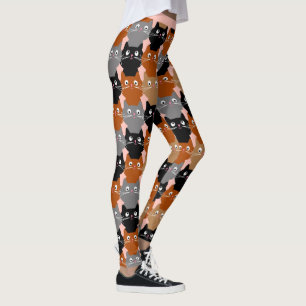 Legging Padrão De Gato Felino De Gatinhos Frescos