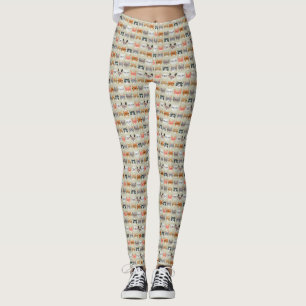 Legging Padrão de Gatos Gatos Gelados Vestindo Óculos