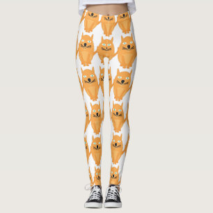 Legging Padrão de Gatos Laranja
