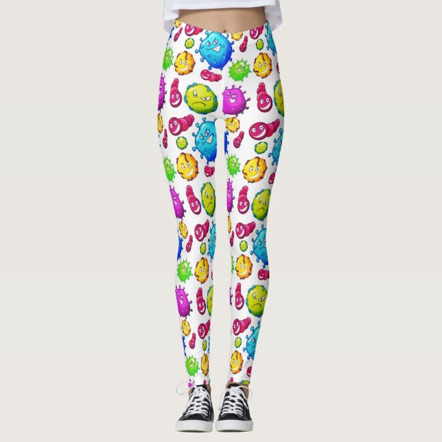 Legging Padrão de Gems Coloridas (Frente)