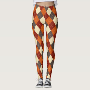 Legging Padrão de Gingham de outono