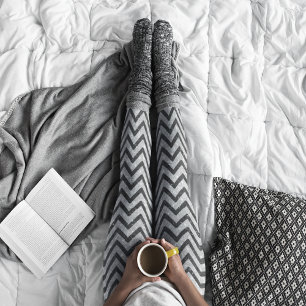 Legging Padrão de Glitter Glitter Chevron Zigzag preto bra