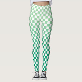 Legging Padrão de gradiente verde claro para escuro