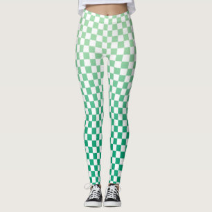 Legging Padrão de gradiente verde claro para escuro