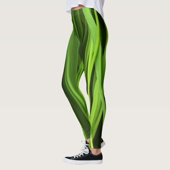 Legging Padrão de grama verde (Esquerda)
