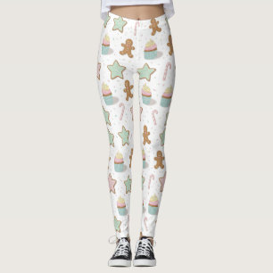 Legging Padrão de Guloseimas da Padaria de Natal