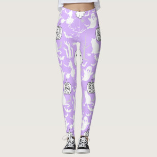 Legging Padrão de Halloween. Assustador e fofo.