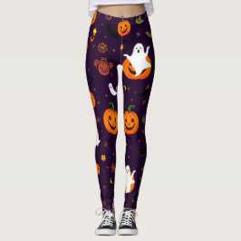 Legging Padrão de Halloween bonito - Fantasmas, Bombeiros,