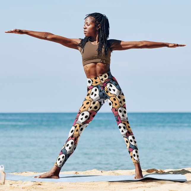 Legging Padrão de Halloween Skulls (Criador carregado)
