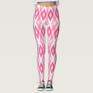 Legging Padrão de Harlequin Grunge Rosa Quente