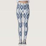 Legging Padrão de Harlequin marinho Azul e Branco<br><div class="desc">Na moda, pernas rústicas e únicas com marinho azul e de grunge branco. Outras cores estão disponíveis.</div>