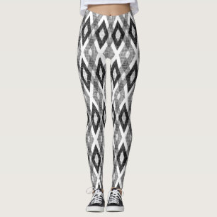 Legging Padrão de Harlequin preto e branco