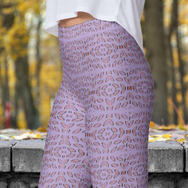 Legging Padrão de Hélice Espelhada Chic Purple